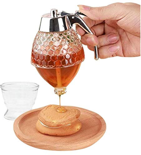 1pc Honey Dispenser with Storage Stand, 200ml Syrup Dispenser Jar Container Plastic Acrylic Storage Pot