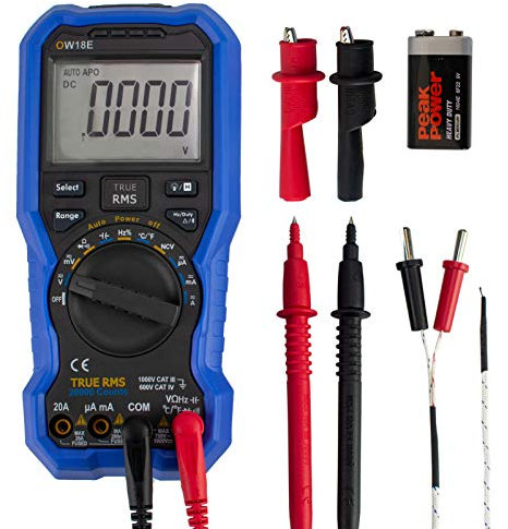Multimetro digitale, 20000 conta vero Rms voltmetro amperometro ohmmetro, retroilluminazione display LCD, Bluetooth, per tensione CA/CC Resistenza corrente Capacità diodo Temp, Data Logger Termometro