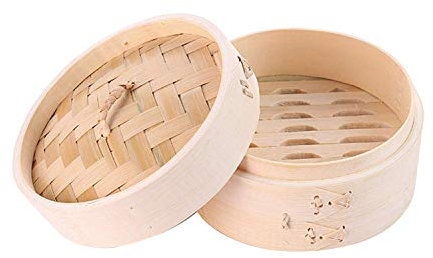 10-30 cm Premium Bio Bambus Dampfer Korb von. Am besten für Dim Sum, Gemüse, Fleisch und Fisch. Handgemacht, 1 + 1,24,5 cm/9,64 Zoll