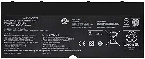 Bestome FPCBP425 FMVNBP232 Ersatz Akku Kompatibel mit Fujitsu Lifebook U745 T935 T904U Series FPB0315S CP703451-01 4ICP6/56/76 14.4V 45Wh