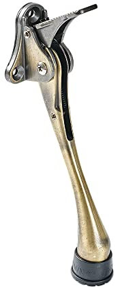 HOME&I Kickdown Door Stopper, 6-Inch Commercial Heavy Duty Door Stop Holder Kick Door Kickstand Height-Adjustable Rubber Foot (Antique Bronze, 6 Inch x 1 Pack)