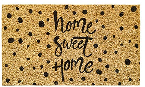 Banzaii Zerbino in Cocco da Esterno o Interno con Retro Antiscivolo 40x70 cm - Home Sweet Home Pois