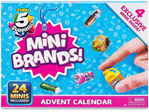5 Surprise Mini Brands Limited Edition 24 Surprise Pack Adventskalender von ZURU mit 4 exklusiven Minis, Mystery Capsule Real Miniature Brands Collectibles