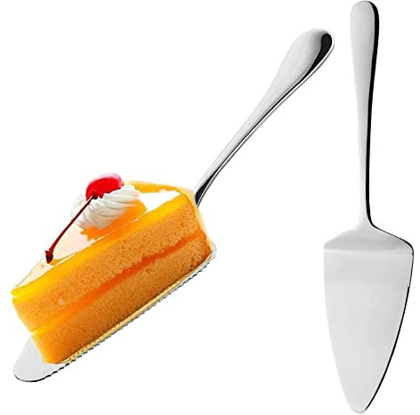 HBYMYDA 2 Pièces Pelle à Gâteau Pelles à Tarte en Acier Inoxydable Couteau à Gâteau avec Bord Dentelé Serveur à Gâteau pour Cuisines, Restaurants, FêTes