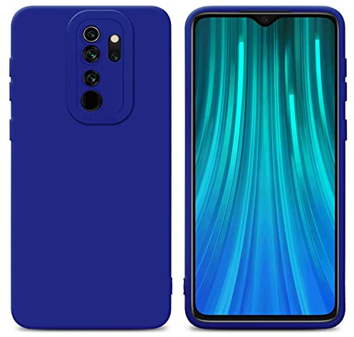 Cadorabo Hülle kompatibel mit Xiaomi RedMi Note 8 PRO Schutzhülle TPU Silikon Case Liquid Design mit Kameraschutz Slim Kratzfest Gummi mit Rundumschutz Case Hülle für Xiaomi RedMi Note 8 PRO in Blau