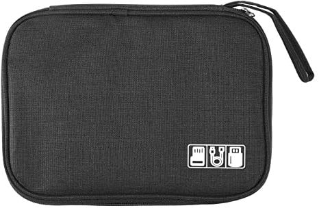 Uhrenarmband Tragbar Aufbewahrungstasche Uhrenarmbänder Aufbewahrungstasche Organizer Wasserdicht Nylon Reise-Organizer Tasche für Ladegerät Kabel Telefon Schwarz