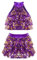 Freebily Vestito da Ballo Bambina Latino Americano Abito da Ballo Paillettes Tutu Crop Top con Gonna di Danza Classica Halter Vestito da Pattinaggio Jazz Salsa Rumba Samba Viola 11-12 Anni