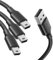 Lote de 3 cables adaptador negro USB 2.0 macho a macho Mini B – 1M, conector de 5 pines para GoPro 4, mando PS3
