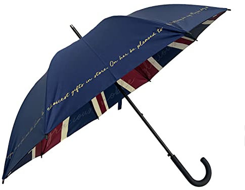 Memory Lane God Save The Queen – Limited Edition Union Jack Regenschirm, blau, Large