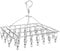 BARGAIN FACTORY Metal Sock Hanger, Stainless Steel Heavy Duty Drying Rack with 36pcs Pegs and Swivel Hook, Windproof Laundry Metal Square Hanger for Socks, Underwear and Small Items.