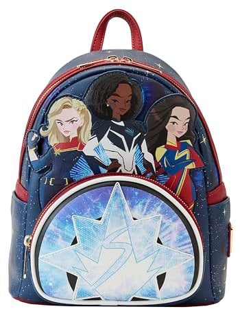 Loungefly Marvels Group Mini-Rucksack – Captain Marvel, Miss Marvel, Photon, Mehrfarbig, Einheitsgröße 22.9 cm B x 26.7 H 11.4 T