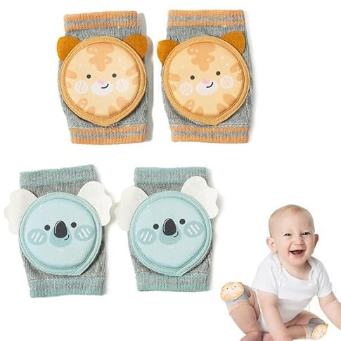 XIXKOLYU 2 Paar Krabbel-Knieschoner, atmungsaktive Baby-Knieschoner Krabbel-Knieschoner mit Schwamm, rutschfeste Knieschoner Fußsäcke Schutzhülle für Kleinkinder Unisex