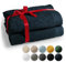 Blumtal Premium 2-TLG. Saunatuch Set 80x200cm - Saunahandtuch Oeko-TEX Zertifiziert, 100% Baumwolle, Frottier XXL- Saunatücher, Extra Weich und Saugstark, Dunkelblau