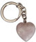 Eillwin Porte-clés avec breloque en forme de cœur en quartz rose naturel, rose, M