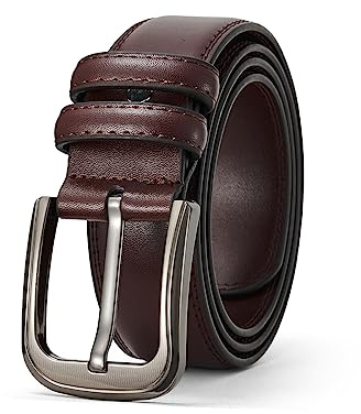 TEAMMAO Gürtel Herren,110CM-200CM Taillegürtel Schwarz Große Taille Ledergürtel 3,8CM Breit Jeans Casual Business Leder Gürtel mit Geschenkbox.(Braun,Taille 85-90cm (Gesamtlänge 110cm))
