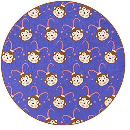 Untersetzer mit Cartoon-Affen-Muster, 6 Stück, Tisch-Schutzmatte für Weingläser, Tassen und Tassen, wiederverwendbar im Büro, Küche, Bar, 10,9 cm