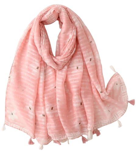 FAIRYGATE Pink Scarf for Women UK Ladies Scarf Lightweight Oversized Scarves Fashion Lady Scarfs for Women Shawl Stole Soft Feeling to Any Outfit All Seasons Clothing Accessory, 66034