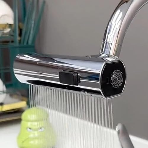 Rubinetto da cucina a cascata, girevole a 360°, rubinetto della cucina 3 modalità, prolunga del rubinetto in acciaio inox, filtro dell'acqua cascata per rubinetto della cucina
