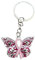 Portes clés Octobre Rose. papillon avec un ruban rose. Lutte contre le cancer