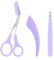 Augenbrauenschere mit Kamm, Augenbrauentrimmer, Schere, Augenbrauenrasierer, Augenbrauenpinzetten-Set, Gesichtshaarentfernungswerkzeug für Männer und Frauen (lila)