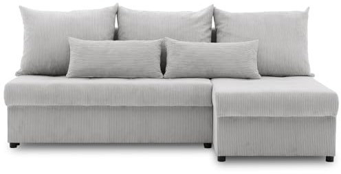 Mebligo Ecksofa Venezia mit Schlaffunktion und Bettkasten (POSO 055, Schaum)