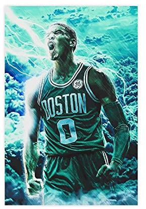 OakiTa Basketball Rookie Player Jayson Tatum Sportposter Leinwand Poster Wandkunst Dekor Druck Bild Gemälde für Wohnzimmer Schlafzimmer Dekoration ungerahmt 30 x 45 cm