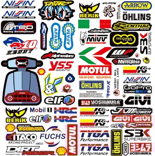 STOOKI 3 Bögen Motorrad Aufkleber Autoaufkleber Tuning Moped Sticker Helm Aufkleber MTB Sticker Geeignet für Motorräder, Elektrofahrzeuge, Rennsport, Rollerhelme und Motocross-Motorräder usw