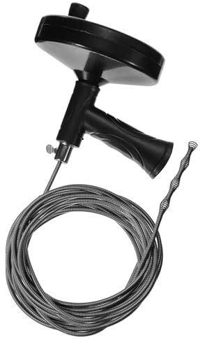 sourcing map Drain Augers 33 Ft Stainless Steel Flexible Plumbing Auger Hair Drain Cleaner Tool Toilet Auger Clog Remover Tool for Kitchen Bathroom Shower Sink Toilet Bathtub, Black
