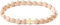 MetJakt Handgefertigtes Original Armband für Damen 6MM Kristall Stretch Halbedelsteine Facettiert Stretcharmband Kreuz Design 18k Vergoldet Damenschmuck (Beige)