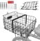 RainFlowwer Rack Mount Metal Black Large Rear Bike Basket with Elastic Cargo Net, 20kg Load Capacity