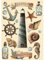 Stamperia - Coloured Wooden Shapes for Scrapbooking, Albums, Card Making, Bullet Journalling, and More, Laser Cut, Printed for Enhanced Detail, Perfect for Hobbies, Crafts, and Gifting (Sea Land) (A5)