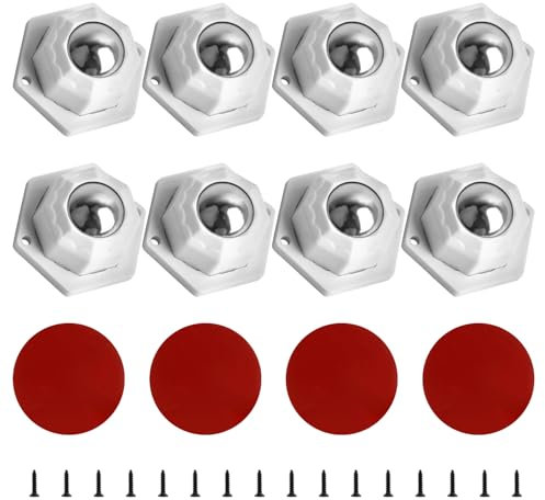 YSDMY 8 Stück Möbelrollen 20mm Rollen für Möbel,360 Grad Rollen für Küchengeräte Selbstklebendes Rollenrad Kugelrollen für Möbel，Rollen für Kleinmöbel Mülleimerbox