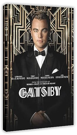 Filmposter The Great Gatsby auf Leinwand, Schlafzimmer-Dekor, Sportlandschaft, Büro, Raumdekoration, Geschenk, Rahmen-Stil, 20 x 30 cm