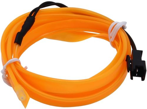 Recambo 2M EL Wire LED Ambiente Beleuchtung, 12V Flexible Neon Lichtleiste, Innenraumbeleuchtung für Auto, Inverter Inklusive, Wasserdichtes Ambientelicht für PKW, Gelb