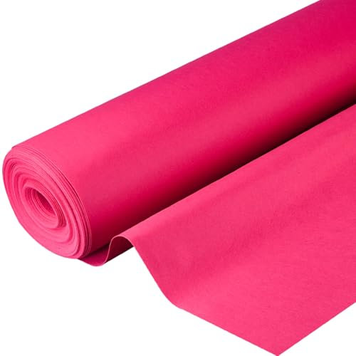 WIGING Mariage Tapis d'allée, 2,2 mm d'épaisseur Décoration jetable Tapis de défilement Tapis de Piste, Tapis de Couloir pour l'extérieur Fête Cérémonie Entrée de Couloir(Rose Red)