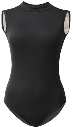 ROYAL SMEELA Body ballerina danza classica body senza maniche donne Leotard Balletto body danza collare alto adulta body danza classica donna body ballo Senza schienale adulto body da balletto