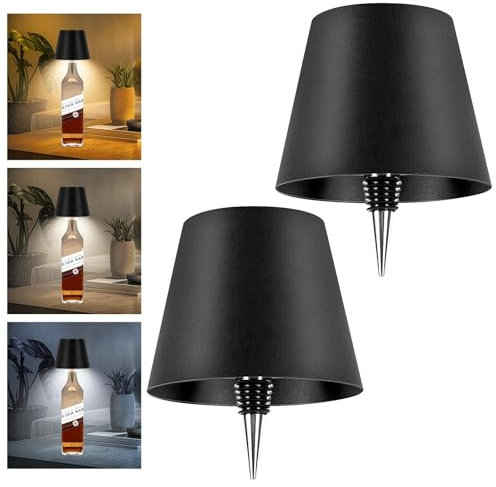 2 Pack Wireless Bottle Lamp Shade (Dark‌)