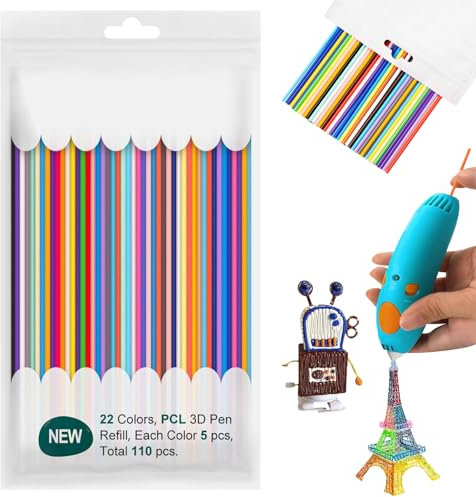 3 D Drucker Filament Nachfüllungen, 110 Stück 3D Stift PLA Filament, 3D Stift Filament Packung, 3D Stift Zubehör Filament, 3D Druck Stift PLA Filament, 3D Stift Filament, für 3d Drucker Stift