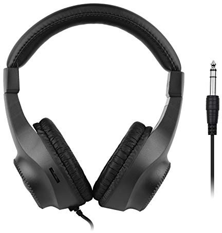 Snnozy Wired Stereo Monitor Headphones Over-ear Headset with 50mm Driver 6.5mm Plug for Recording Monitoring Music Appreciation Black (NOT for PC)