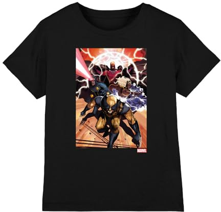 Marvel Boy's X-Men Team Attack Unisex Kids T Shirt T-Shirt