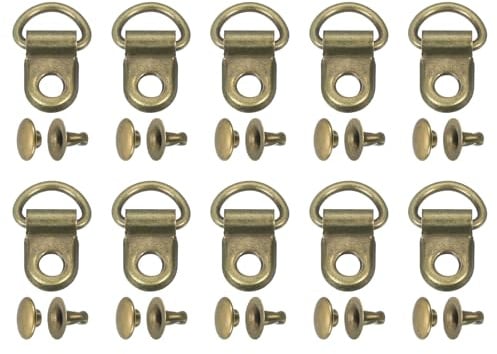 QUARKZMAN Sets Schnürsenkel Haken, D Ring Schnürsenkel Spitze Ösen Schnallen mit Nieten, Stiefelösen Reparaturclip für Wanderstiefel Schuhe Leder Tasche, Gold