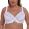 Ayigedu UK Women's Underwire Bra Lace Non Padded Plus Size Full Coverage Minimizer Bras White 40-D