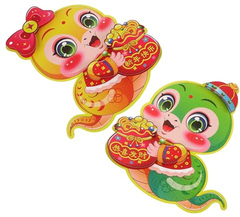 MAGICLULU 2stücke Chinesisches Neujahrs-türaufkleber Jahr Der Schlange Fensteraufkleber Neujahrs-fensterdekorationen Für Zuhause Und Büro Selbstklebend Mit Traditionellen Fu Schriftzeichen