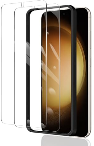 2 Stück Schutzfolie für Samsung Galaxy S22/S23 mit Einfaches Installationswerkzeug, Panzer Schutz Glas, Display Schutzfolie aus gehärtetem Glas, 9H Härte, HD-Klar Displayschutzfolie, Schutzglas