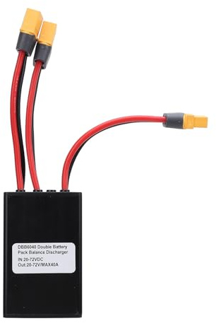 POENVFPO Electric Bike Dual Battery Discharge Converter, 20A 30A 40A 24 to 72VDC Dual Battery Pack Switch Balancer with Plug for 250 to 3000W Motor (40A)