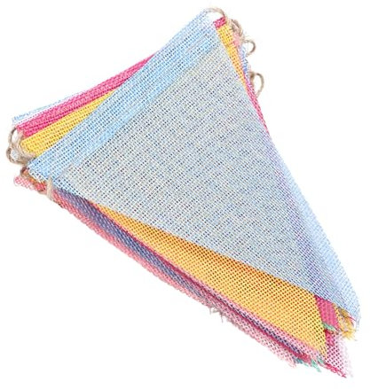 Farbige Dreieck Zugflaggen Dekorationen Geburtstags Kinderzimmer Party Banner Wimpel Stoff Wimpelgirlande Dekoratives Buntes Mehrfarbiges Spielhaus Zubehör Blanke