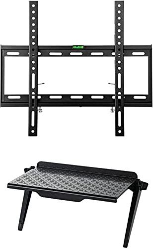 tv mounts Stands Tv Wall Mount, Fixed TV Wall Bracket Mount, with Storage Rack, for Most 32-70in LED, LCD OLED and Plasma TV, max ? 200-600mm Up to 60k,Onecolor-26to63in
