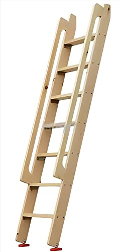 Escalera alta de madera para niños y personas mayores, 3/4/5/6 peldaños (100/125/150/175 cm) - Perfecta para camas altas y literas - Diseño en ángulo para una fácil escalada