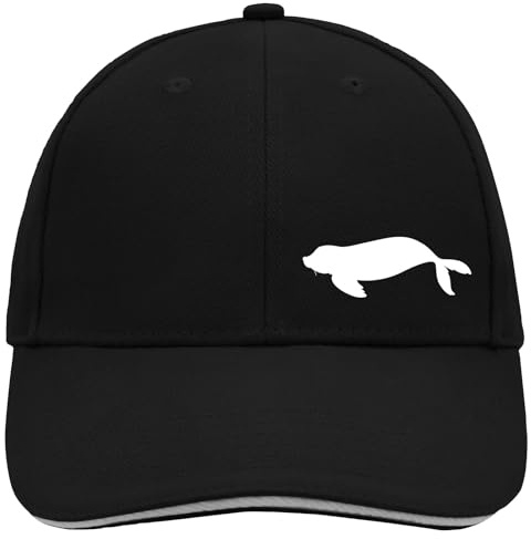 Huuraa Cappy Mütze Robbe Silhouette Geschenk | Baseballkappe Basecap Kappe Geschenkidee Unisex Baseball Cap