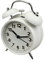 homchen 4” Twin Bell Alarm Clock Non Ticking, Battery Operated Old Fashioned Loud Alarm Clock with Nightlight for Bedrooms(White)